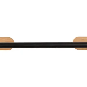 TOALLERO DE BARRA ACERO INOX 40 CM TURBO-LOCK DUO OREA BAMBOO, NEGRO/NATURAL Oferta De Temporada