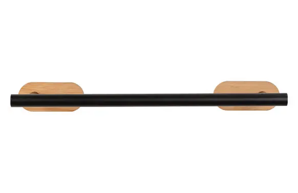 TOALLERO DE BARRA ACERO INOX 40 CM TURBO-LOCK DUO OREA BAMBOO, NEGRO/NATURAL Oferta De Temporada
