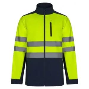 CAZADORA SOFTSHELL ALTA VISIBILIDAD NAVY / AMARILLO TALLA 3XL Pedido Al Por Mayor
