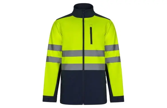 CAZADORA SOFTSHELL ALTA VISIBILIDAD NAVY / AMARILLO TALLA 3XL Pedido Al Por Mayor