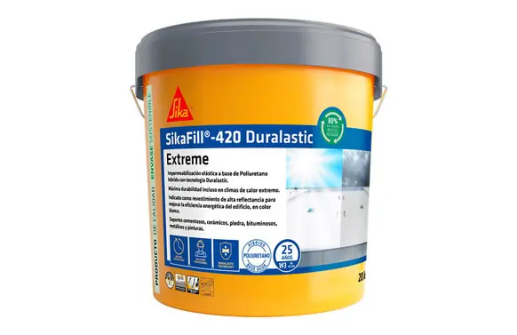 Envío Inmediato PINTURA IMPERMEABILIZANTE MEMBRANA SIKAFILL 420 EXTREME 20 KG ROJO INGLES