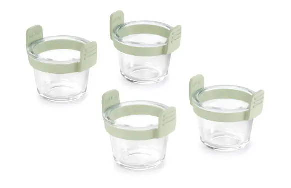 MINI VASOS DE VIDRIO TRANSPARENTE (SET 4 VASOS) 10,9X9,5X9,6CM Máxima Calidad
