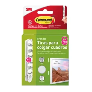 Auténtico TIRAS ADHESIVAS PARA CUADROS 8 TIRAS GRANDE BLANCA
