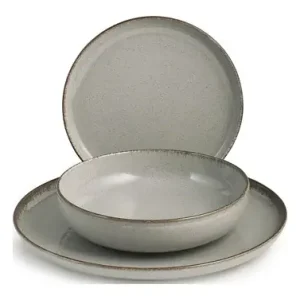 A Buen Precio VAJILLA 12 PZAS PORCELANA PEARL GRIS