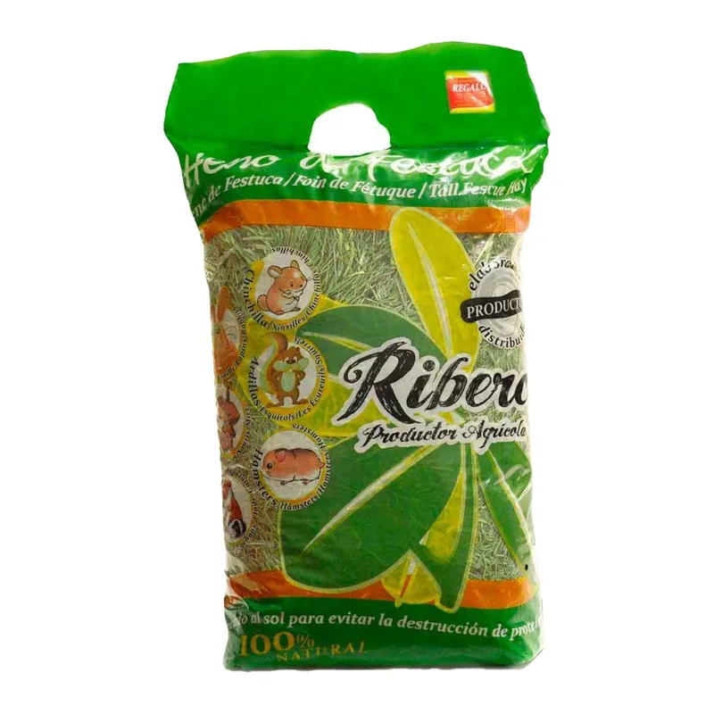 Heno de Festuca Conejos y Roedores Ribero 1 Kg Máxima Calidad