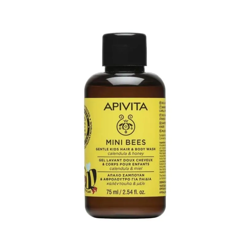 Gel champú suave para niños con caléndula y miel formato viaje, APIVITA 75 ml Precio Bajo
