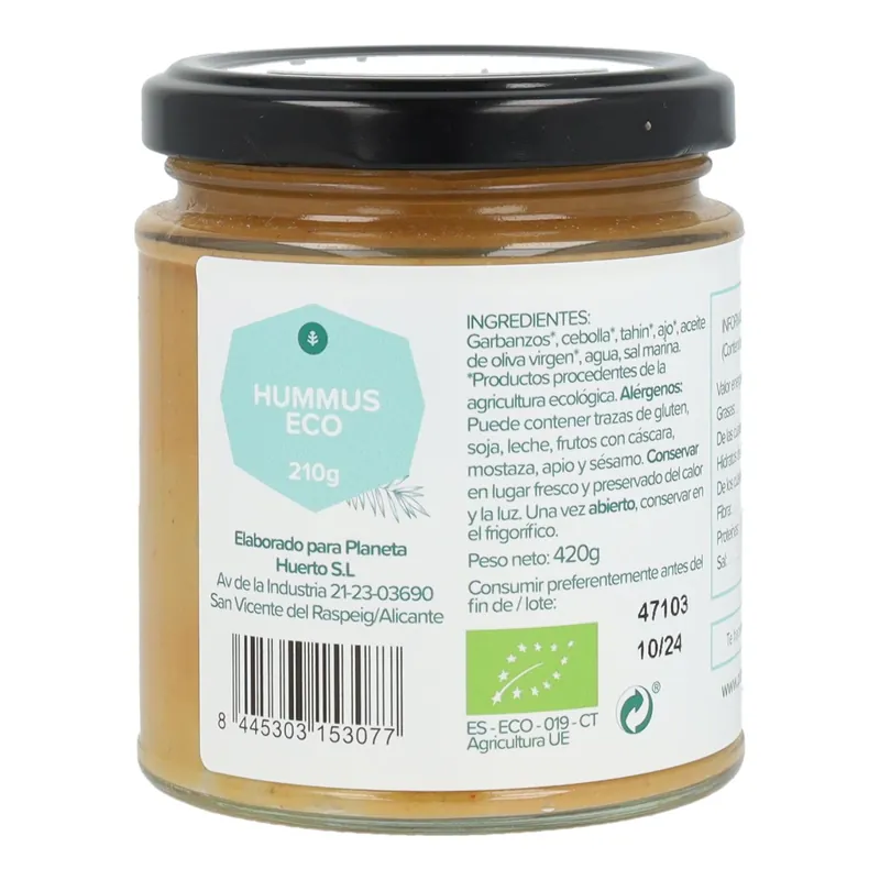 Compra Ahora Hummus ECO Planeta Huerto 210 g