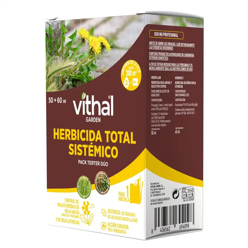 Herbicida Total sistémico Terter Duo Hoja ancha y estrecha Vithal Garden Precio Reducido
