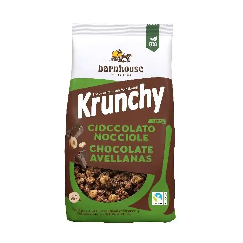 Económico Muesli Krunchy Chocolate y Avellana BIO Barnhouse, 375 g