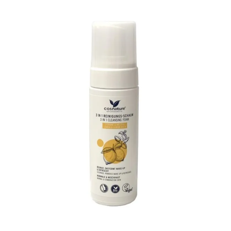 Oferta Limitada Espuma limpiadora 3 en 1 melisa & limón Cosnature 150 ml