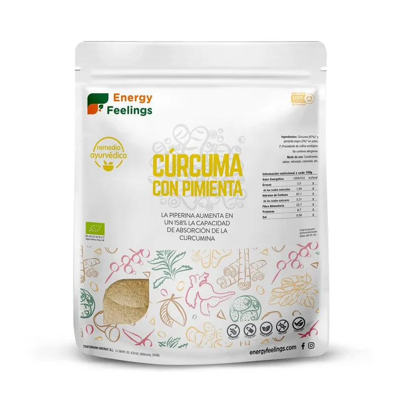 Edición Limitada Cúrcuma Con Pimienta negra en Polvo Eco Energy Feelings 1 kg