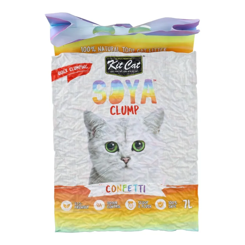 Moderno Kit Cat Arena Eco SoyaClump - Confetti 7 L Arena para gatos