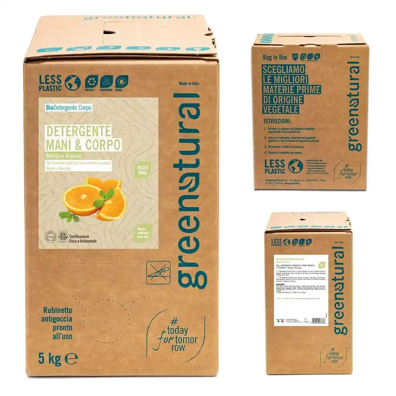 Edición Limitada Jabón liquido de manos y cuerpo menta & naranja Greenatural 5 kg