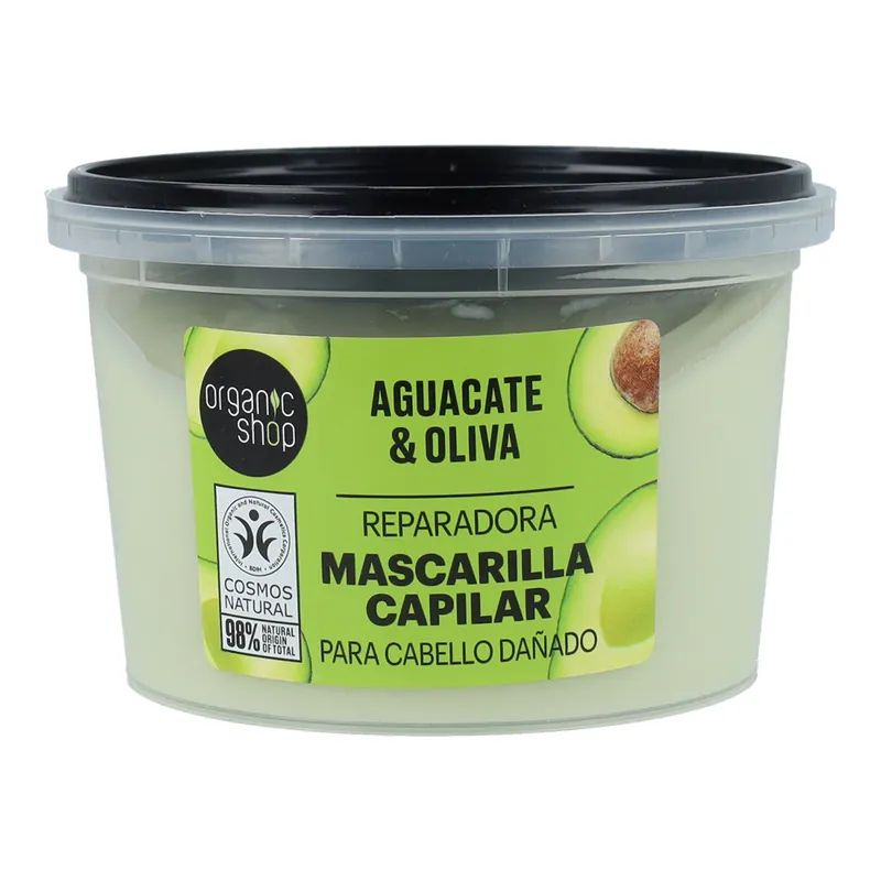 Mascarilla Capilar Reparadora Express Aguacate y Oliva Organic Shop 250 ml Marca Reconocida