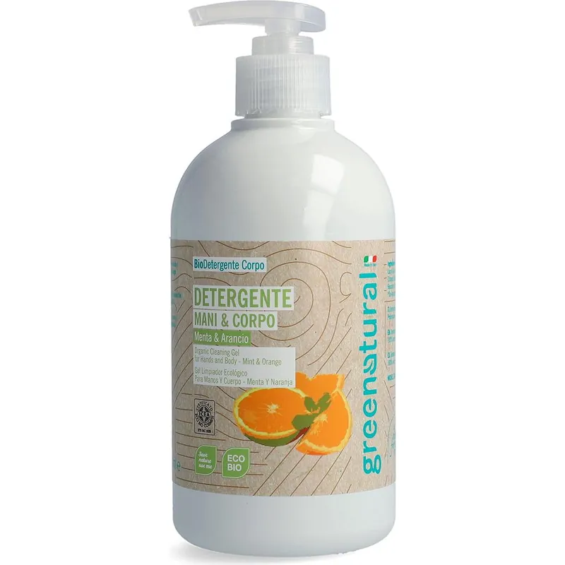 Mejor Calidad Jabón liquido manos y cuerpo menta y naranja Greenatural 500 ml