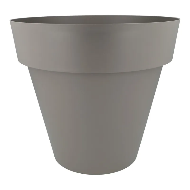 Maceta tes color taupe D 26 x 24 Artesanal