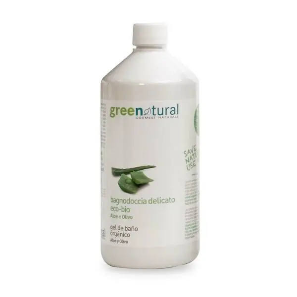 Gel de baño delicado aloe vera y aceite de oliva Greenatural 1 L Artesanal