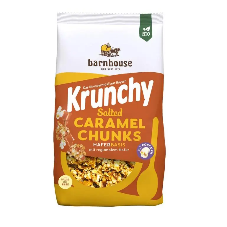 Muesli Krunchy Avena con trozos de Caramelo salado BIO Barnhouse 500 g Favorito De Clientes