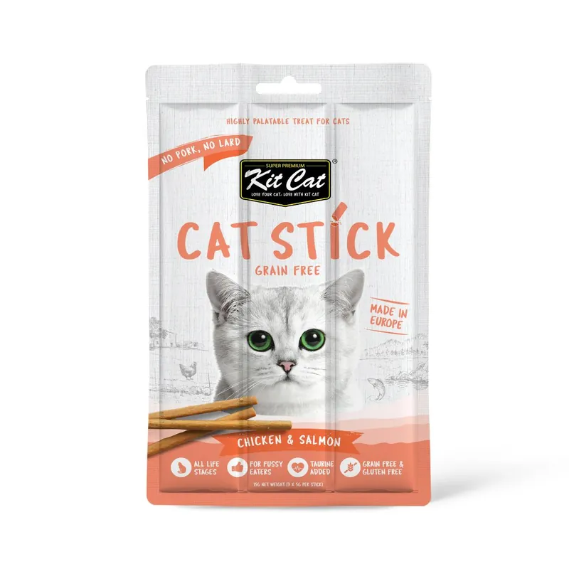 Kit Cat Cat Stick - Chicken & Salmon 15 g Snack semihúmedo para gatos Precio De Fábrica