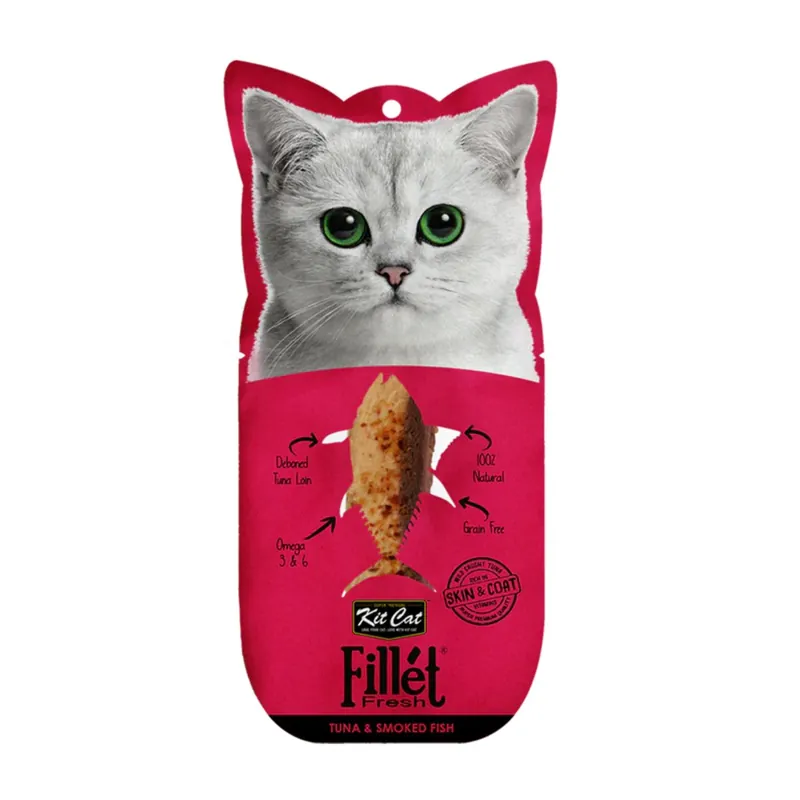 Kit Cat FilletFresh - Atún y Pescado Ahumado 30 g Snack natural para gatos Mejor Precio