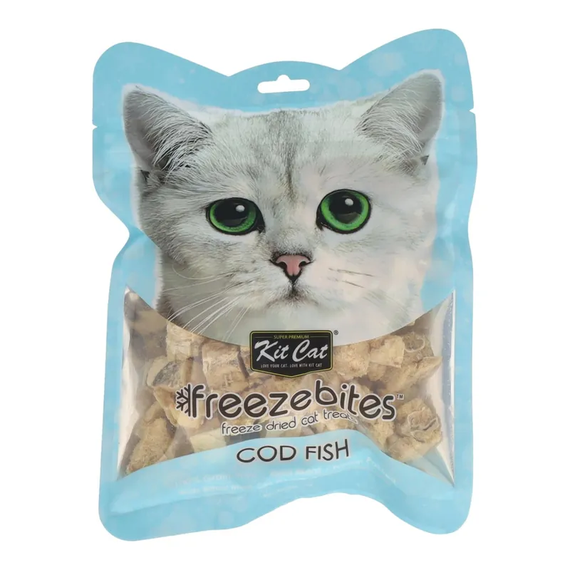 Kit Cat FreezeBites - Bacalao 15 g Snack liofilizado natural para gatos A Buen Precio