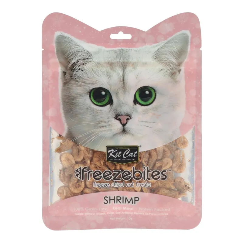 Garantía De Devolución De Dinero Kit Cat FreezeBites - Camarones 10 g Snack liofilizado natural para gatos