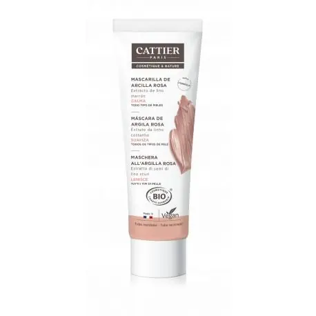 Mascarilla arcilla rosa (piel sensible) Cattier 100ml Moderno