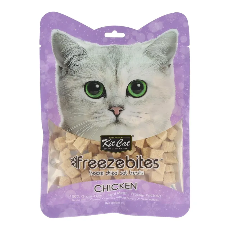 Última Versión Kit Cat FreezeBites - Pollo 15 g Snack liofilizado natural para gatos