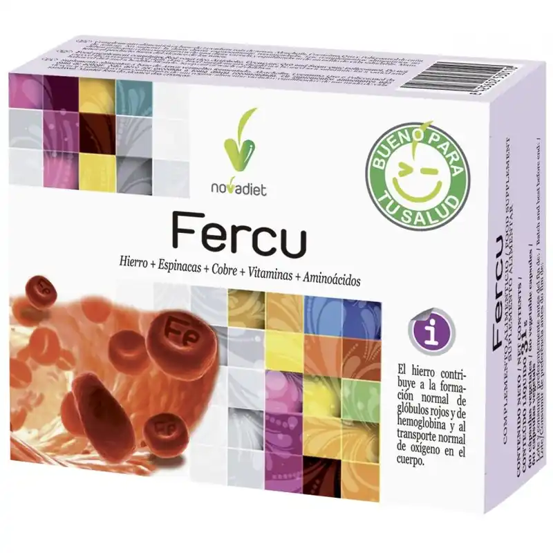 Disponible Ahora Fercu Hierro Novadiet 60 Caps