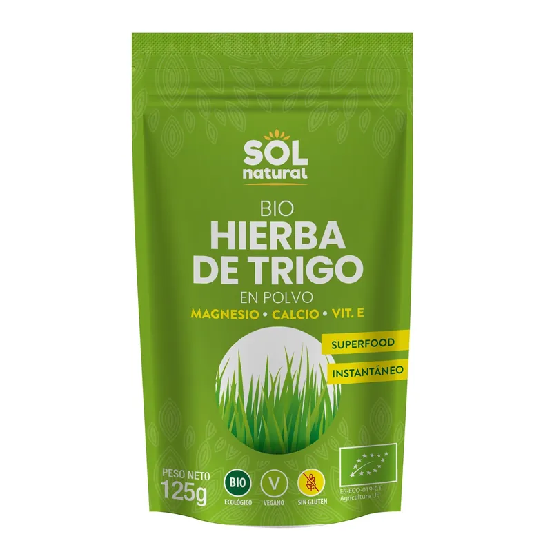 Hierba de trigo en polvo bio Sol Natural 125 g Compra Hoy