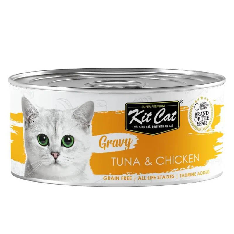Kit Cat Lata Gravy - Atún & Pollo 70 g Comida húmeda para gatos en salsa Oferta De Temporada