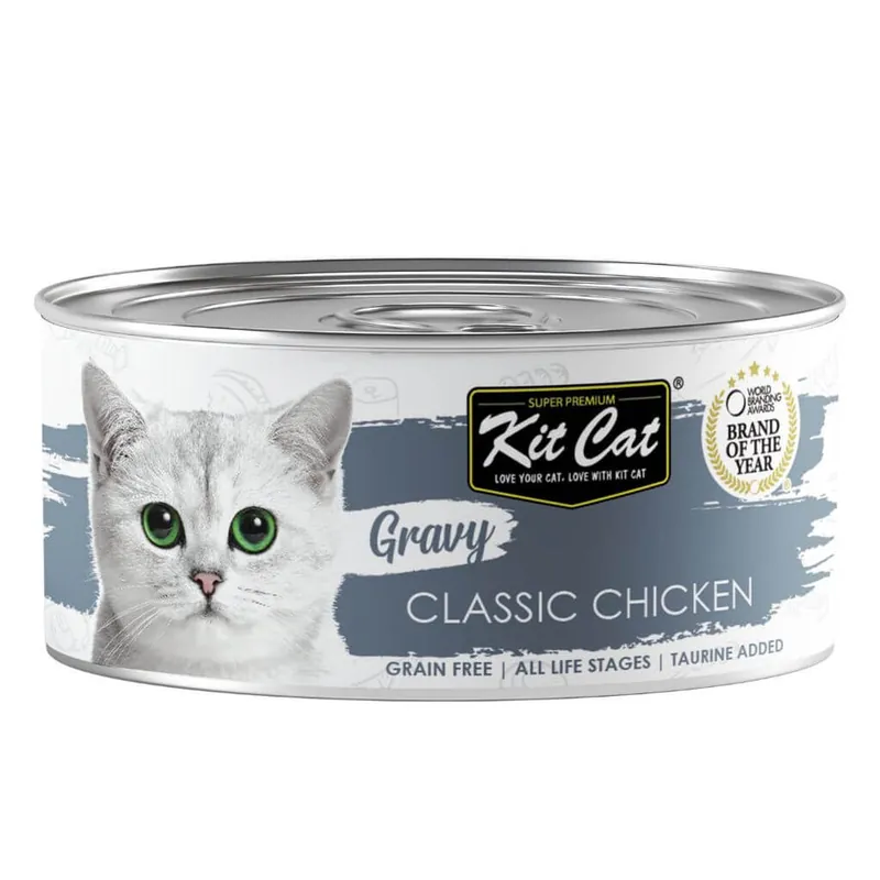Alta Calidad Kit Cat Lata Gravy - Pollo Classic 70 g Comida húmeda para gatos en salsa