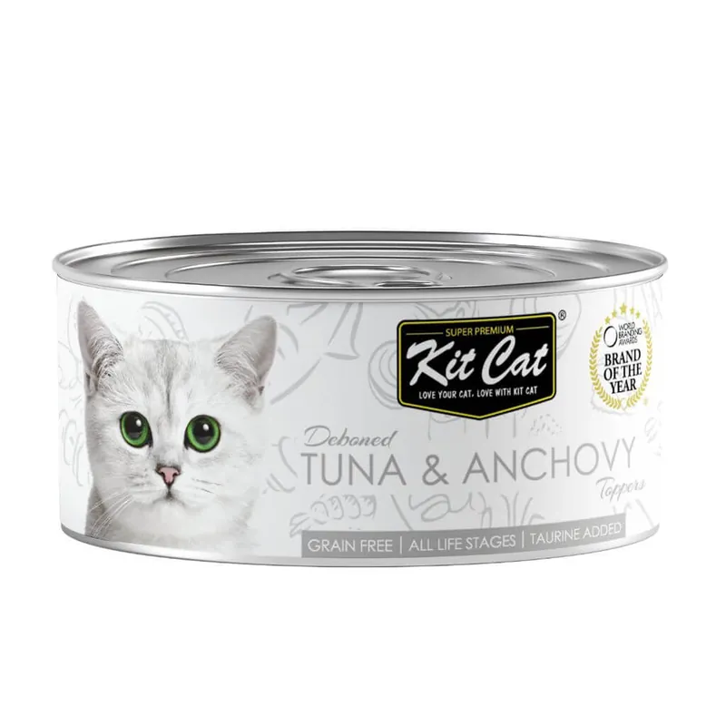 Moderno Kit Cat Lata Toppers - Atún & Anchoas 80 g Comida húmeda para gatos