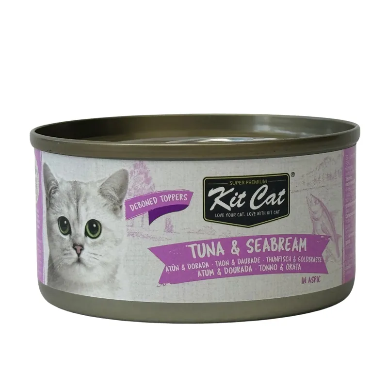 Edición Limitada Kit Cat Lata Toppers - Atún & Dorada 80 g Comida húmeda para gatos