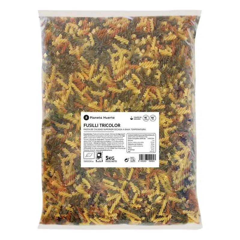 Fusilli tricolor ECO Planeta Huerto 5 Kg No Te Lo Pierdas