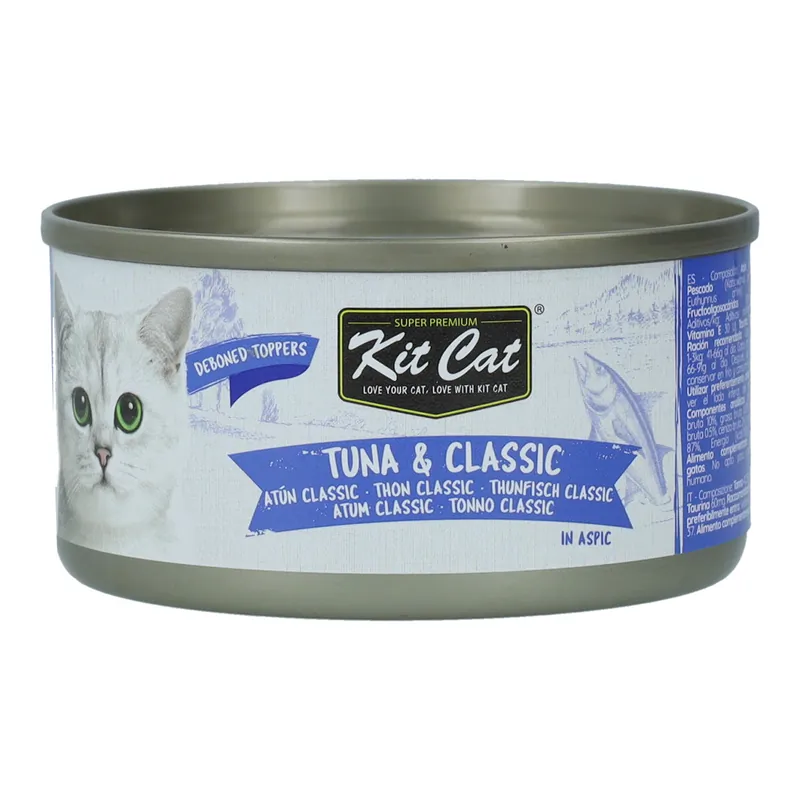 Kit Cat Lata Toppers - Atún & Katsobushi 80 g Comida húmeda para gatos en gelatina Precio De Oferta