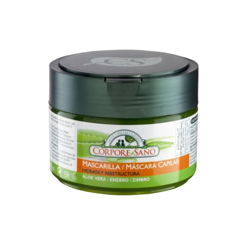 Mascarilla capilar reparadora con aloe vera y extracto de enebro, Corpore Sano 250 ml Premium