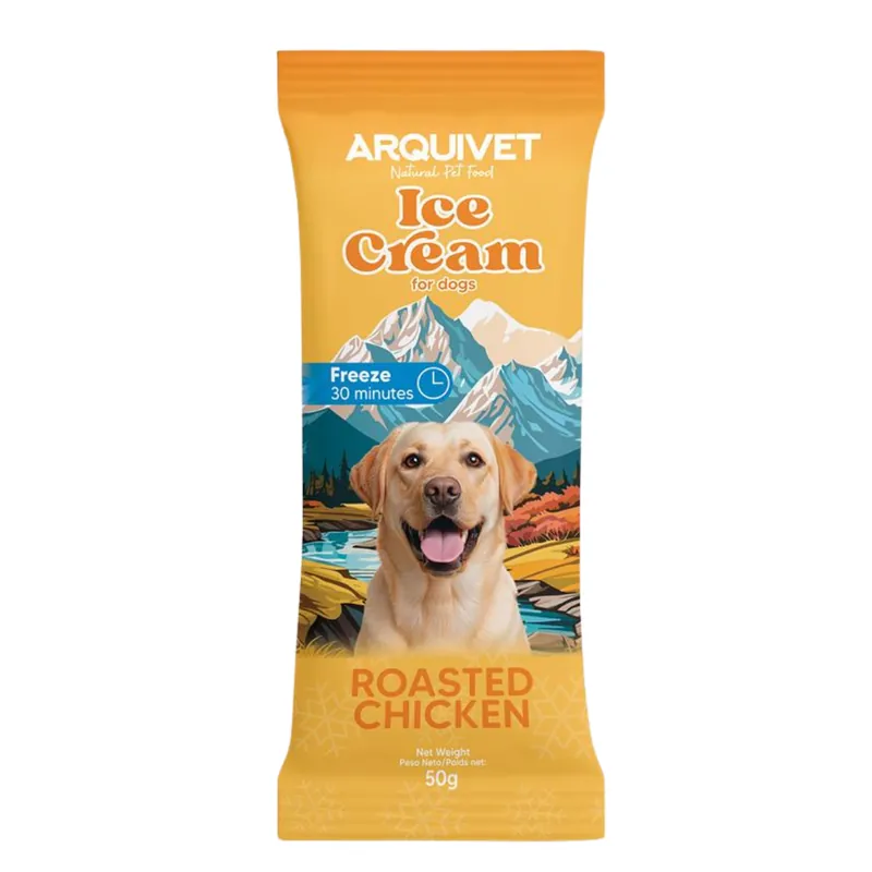 Liquidación Ice Cream Helado de Pollo Asado para perros Arquivet 50 g