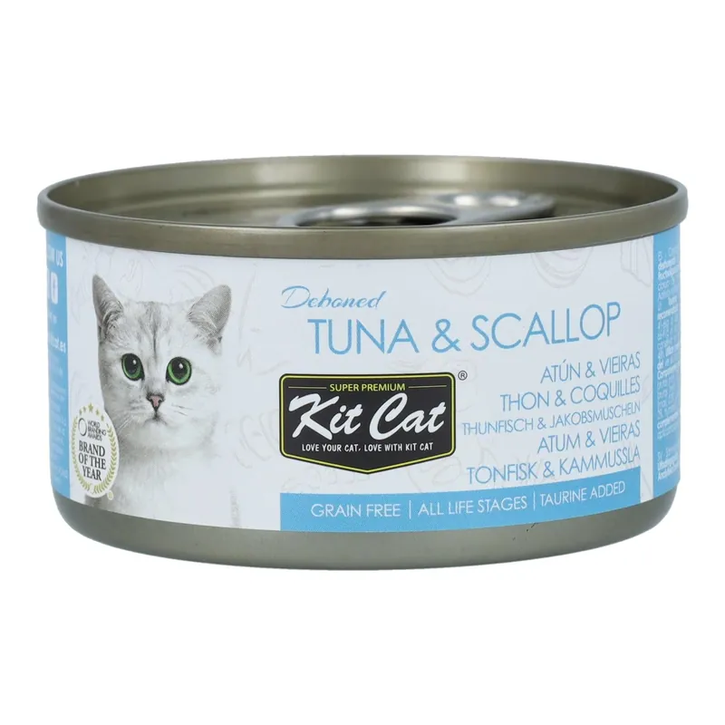 Kit Cat Lata Toppers - Atún & Vieira 80 g Comida húmeda para gatos en gelatina Rebajas
