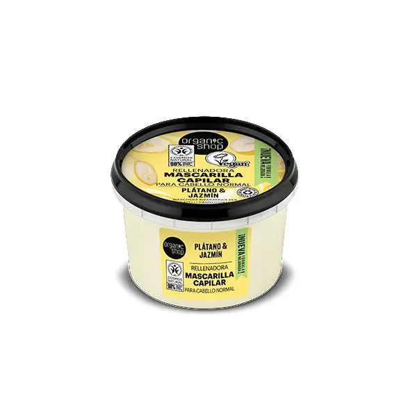Mascarilla capilar reparadora plátano y Jazmín Organic Shop 250 ml Barato
