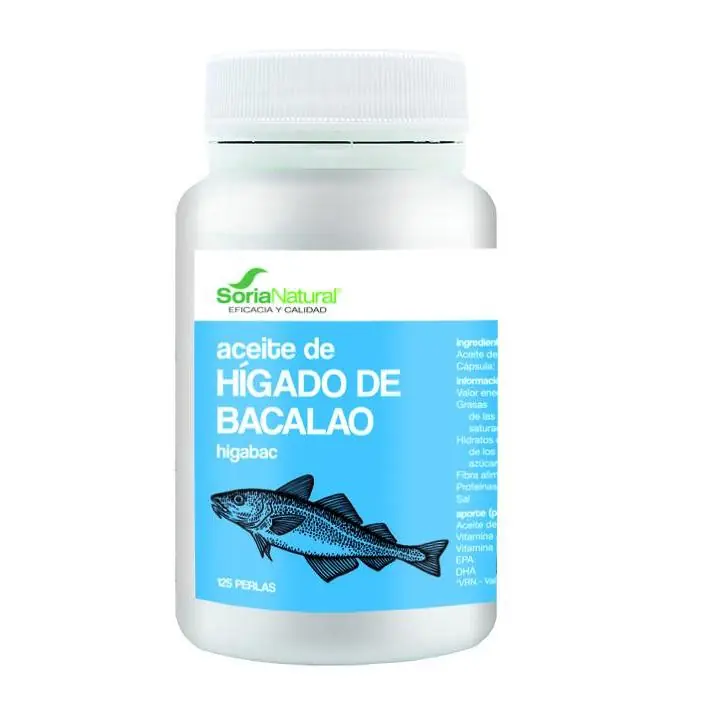 Higabac Aceite de hígado de bacalao Soria Natural 125 perlas Precio Bajo