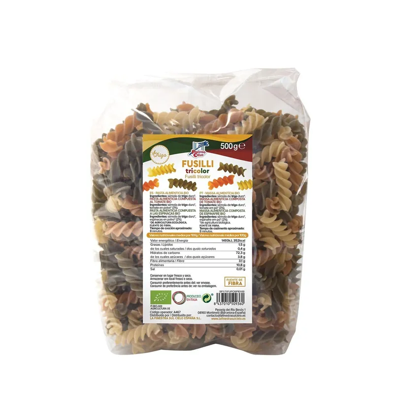 Precio Reducido Fusilli tricolor La Finestra Sul Cielo 500 g