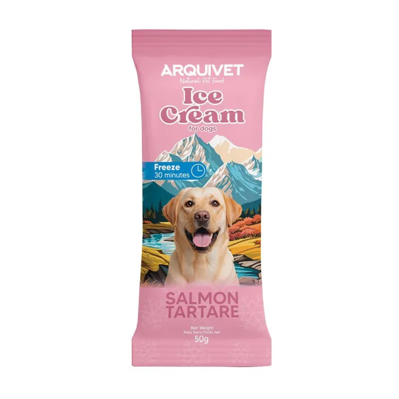 Bestseller Ice Cream Helado de Tartar de Salmón para perros Arquivet 50 g