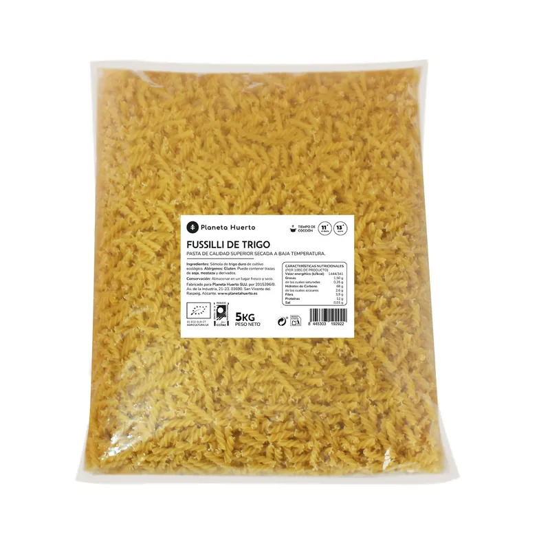 Fussilli de trigo ECO Planeta Huerto 5 Kg Precio Económico