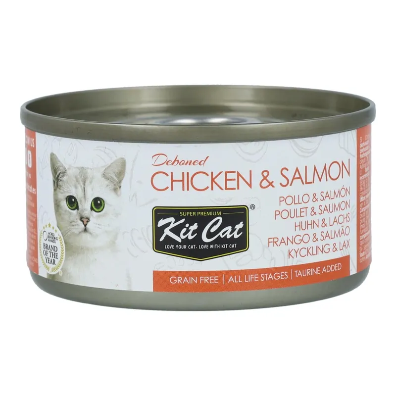 Precio Reducido Kit Cat Lata Toppers - Pollo & Salmón 80 g Comida húmeda para gatos en gelatina