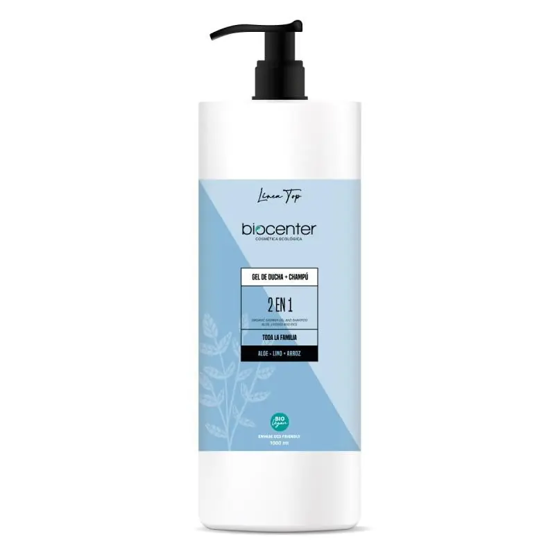 Gel de ducha y champú 2 en 1 Bio para toda la familia Aloe Lino y Arroz Biocenter 1 L Rebajas