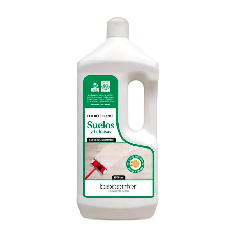 Certificado Detergente ecológico Suelos y superficies duras Biocenter 1 L