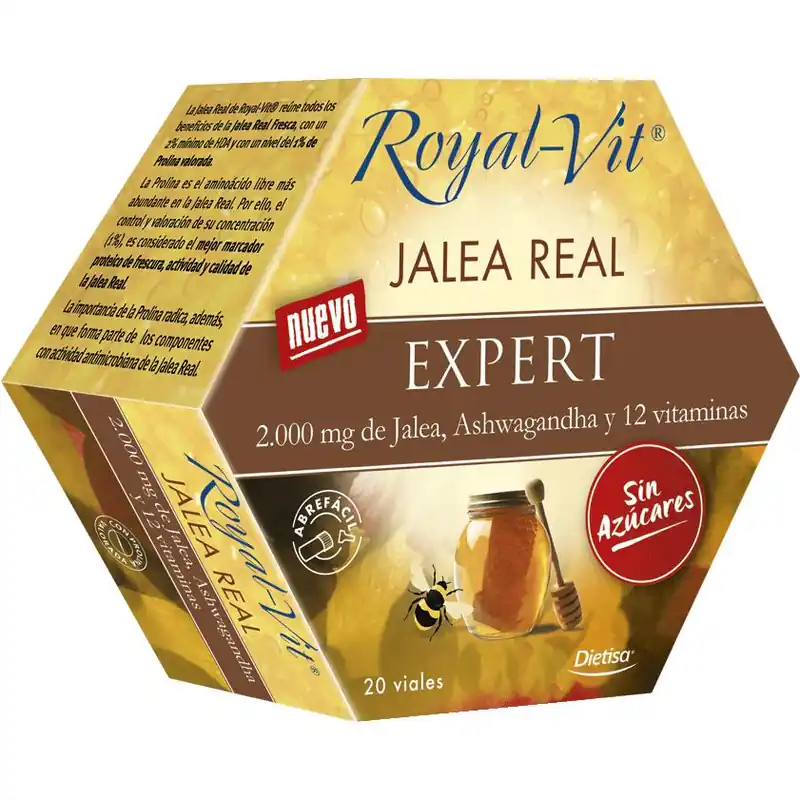 Novedad Jalea Real Expert Ashwagandha y 12 vitaminas Royal Vit 20 viales