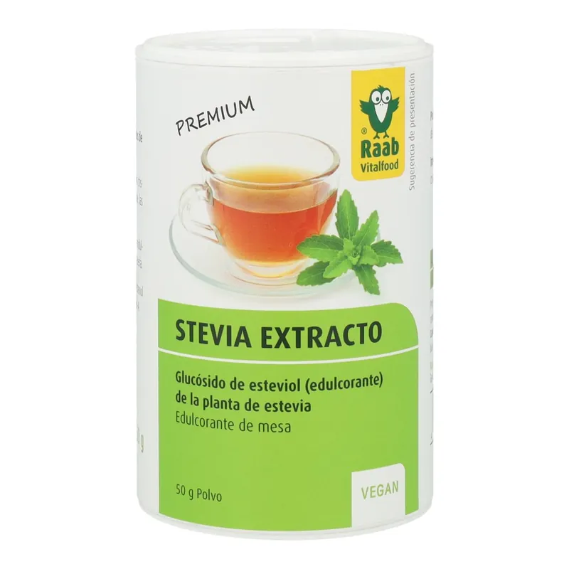 Estevia Premium en Polvo Raab, 50g Solo Por Tiempo Limitado