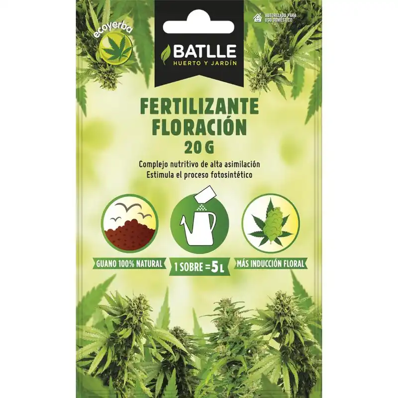 Certificado Fertilizante Ecoyerba Floración sobre para 5 L Batlle